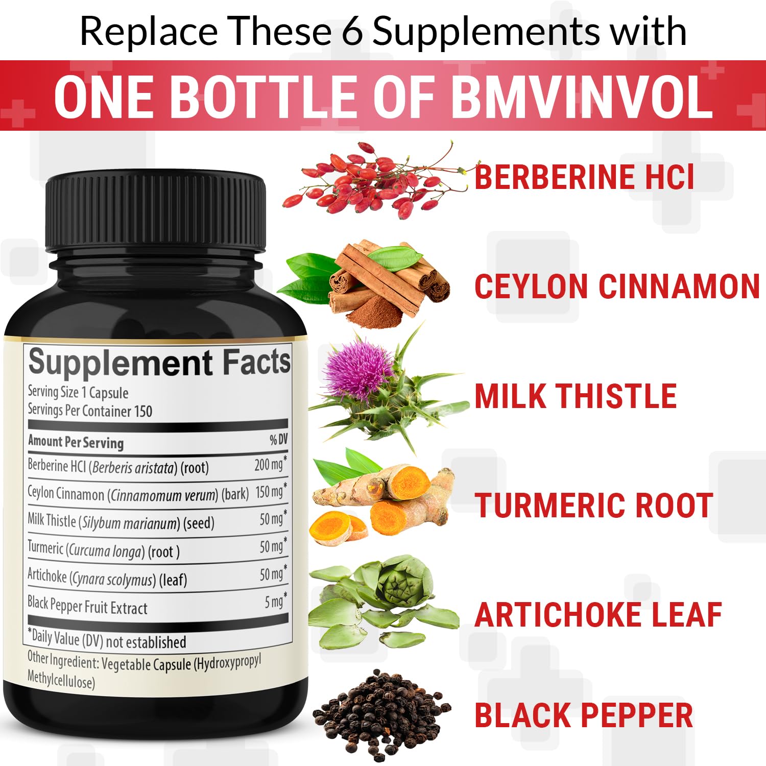 Bottle showing 150 count packaging