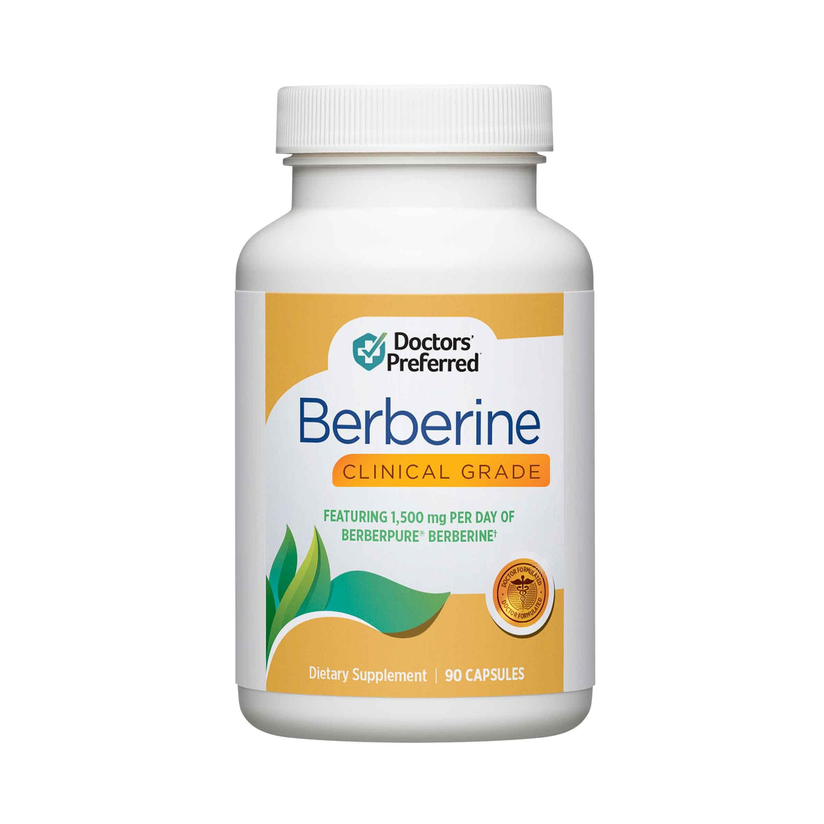 Bottle label displaying 1500 mg Berberine per daily serving