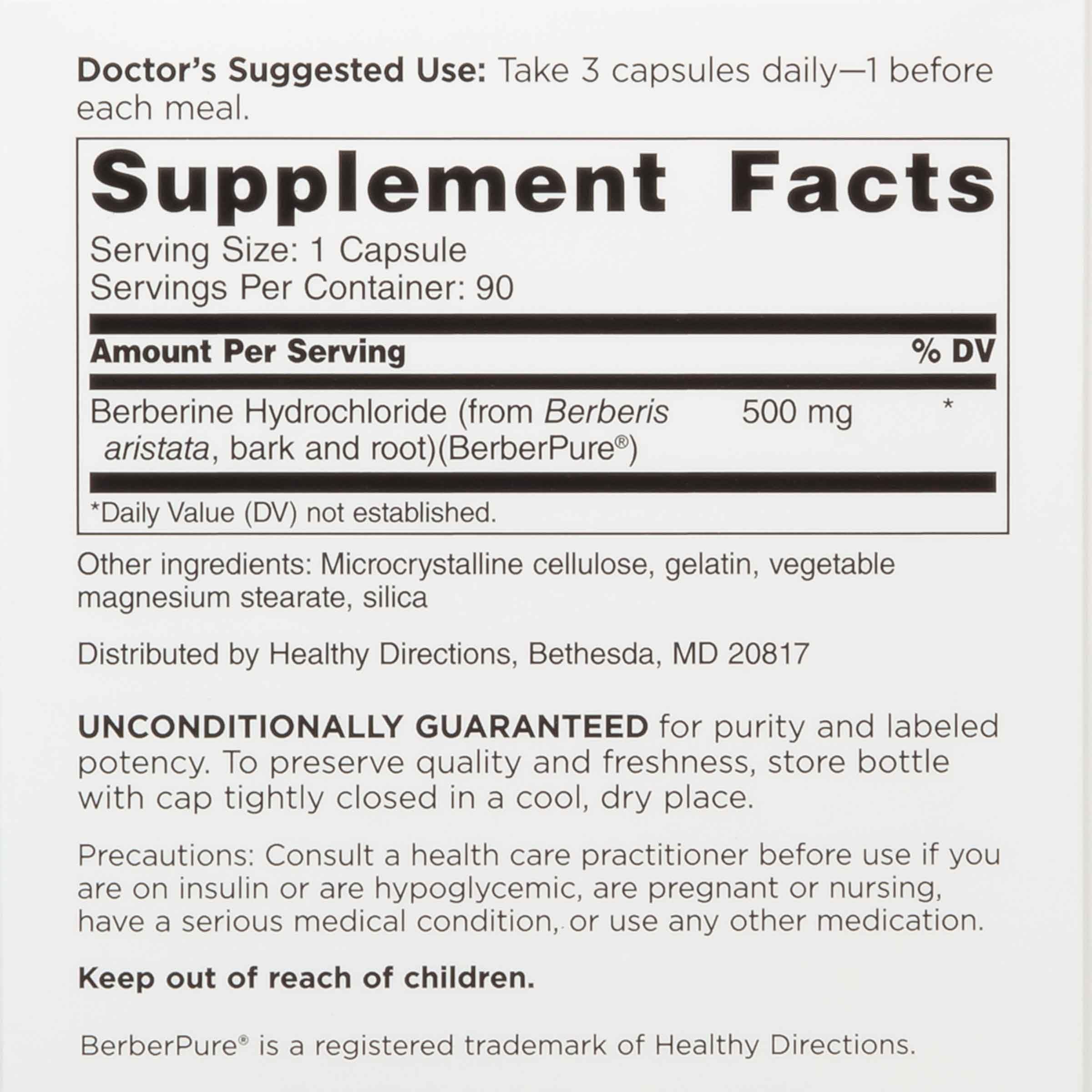 Front packaging of Doctors' Preferred Berberine Clinical Grade