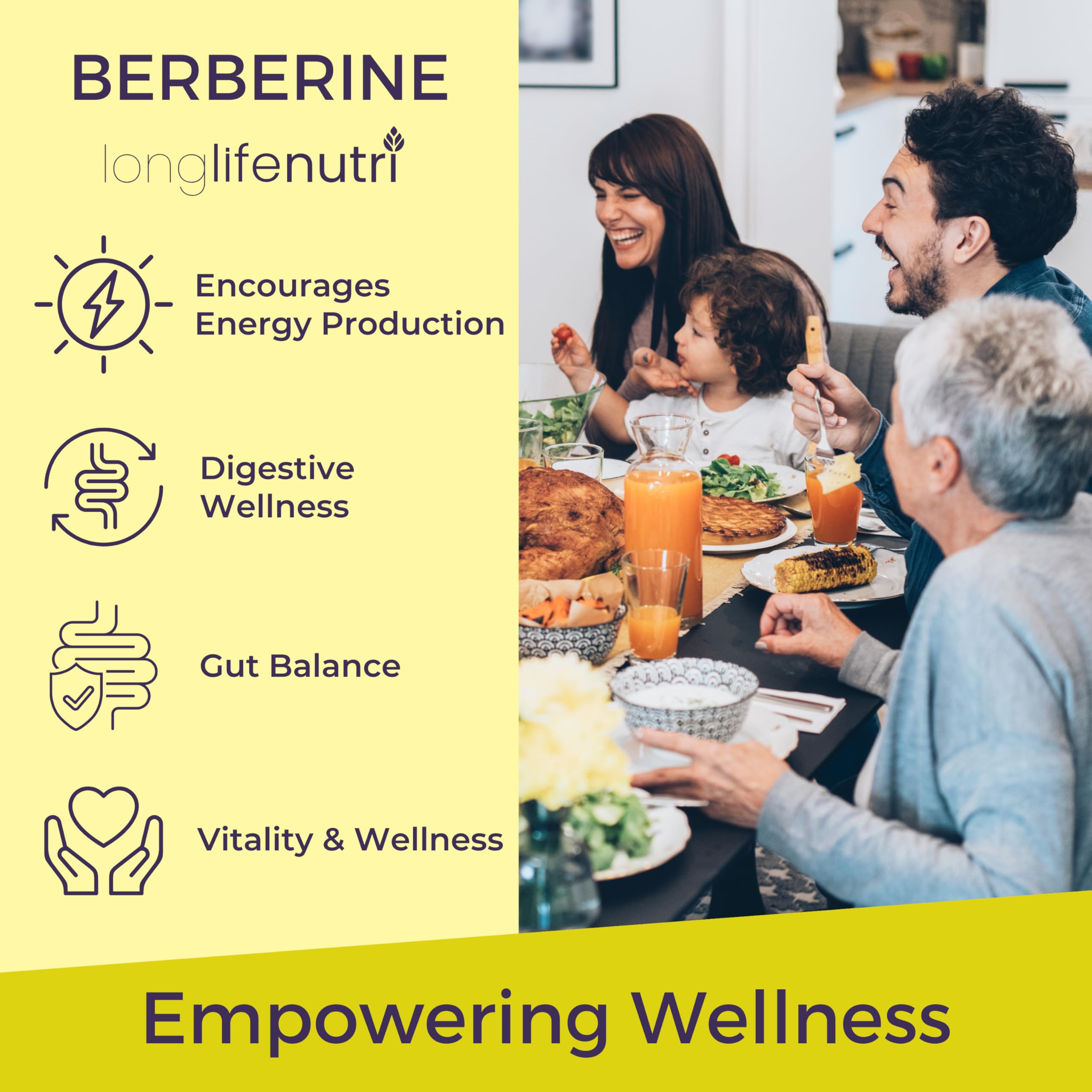 Graphic depicting digestive wellness benefits of berberine