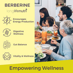 Graphic depicting digestive wellness benefits of berberine