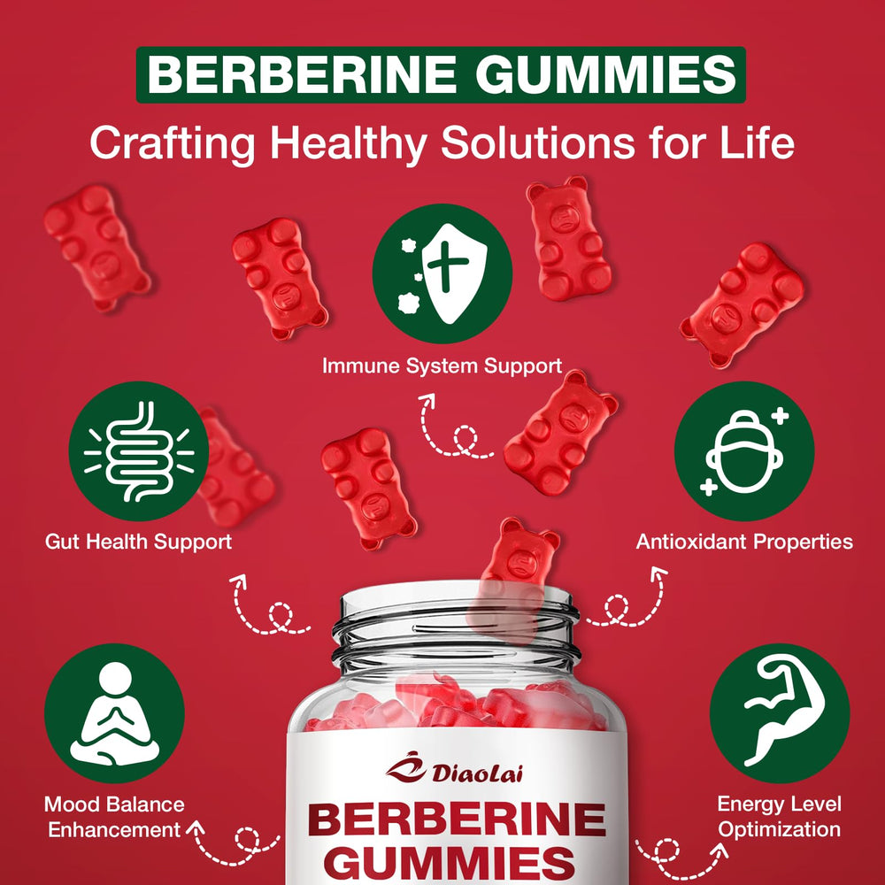Ingredients label for Berberine Gummies 2000mg Raspberry