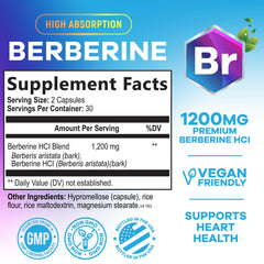 Close-up of Berberine HCL 1200mg capsules