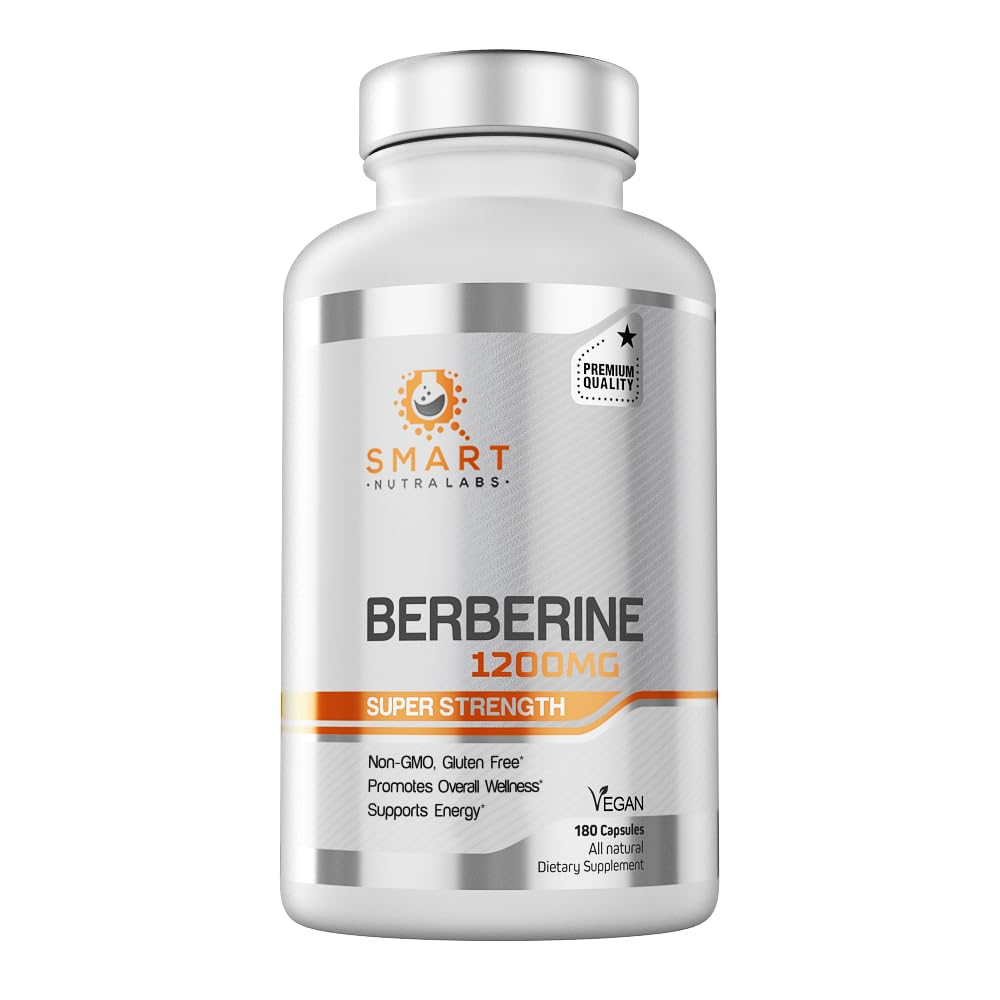 Close-up of berberine HCL 1200mg supplement label
