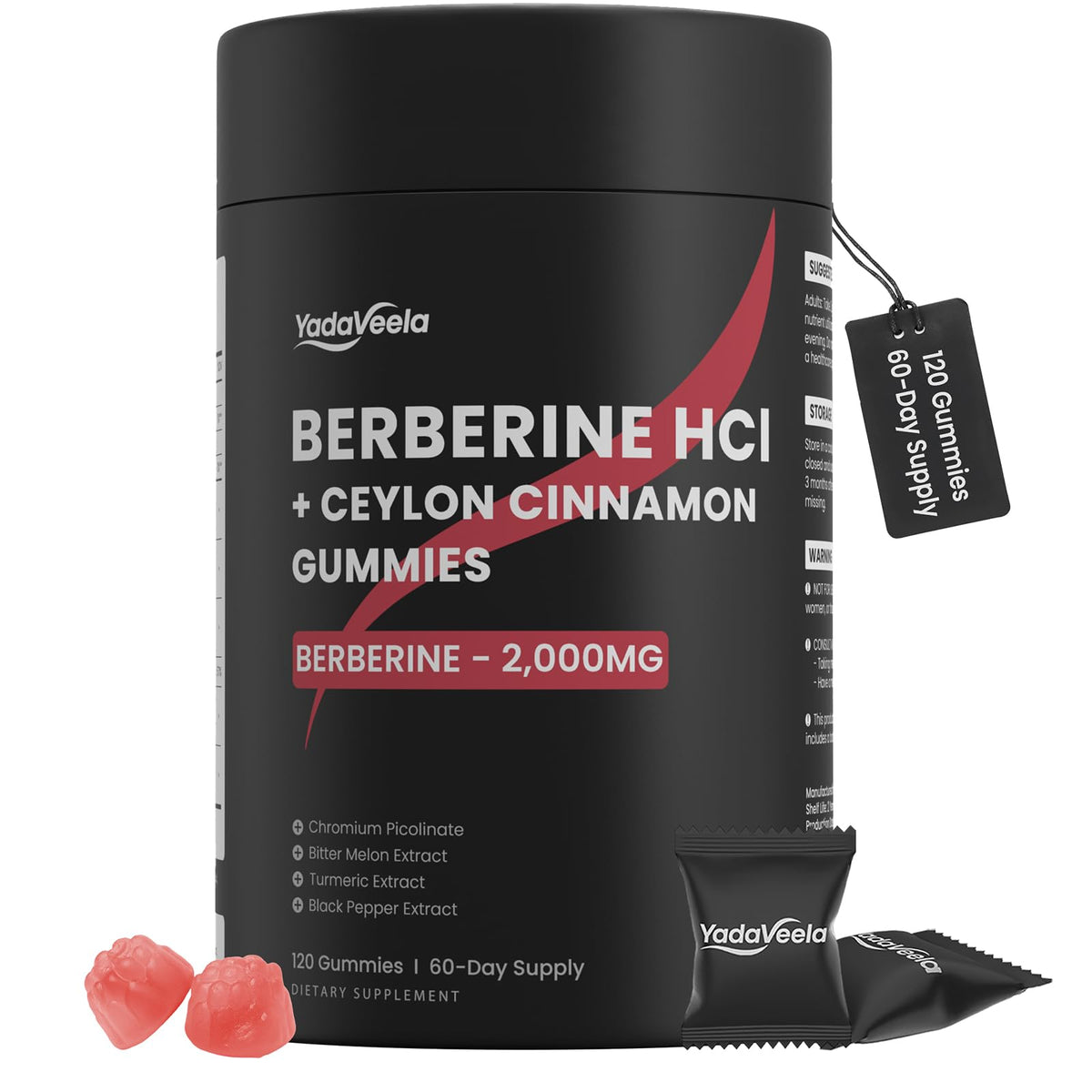 Berberine HCl Gummies bottle with label
