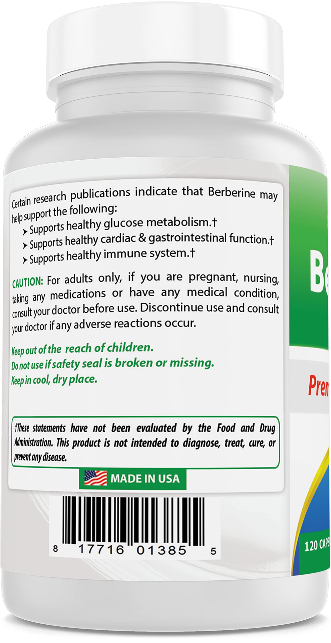 USA-made, GMP compliant, FDA registered facility mentioned on label