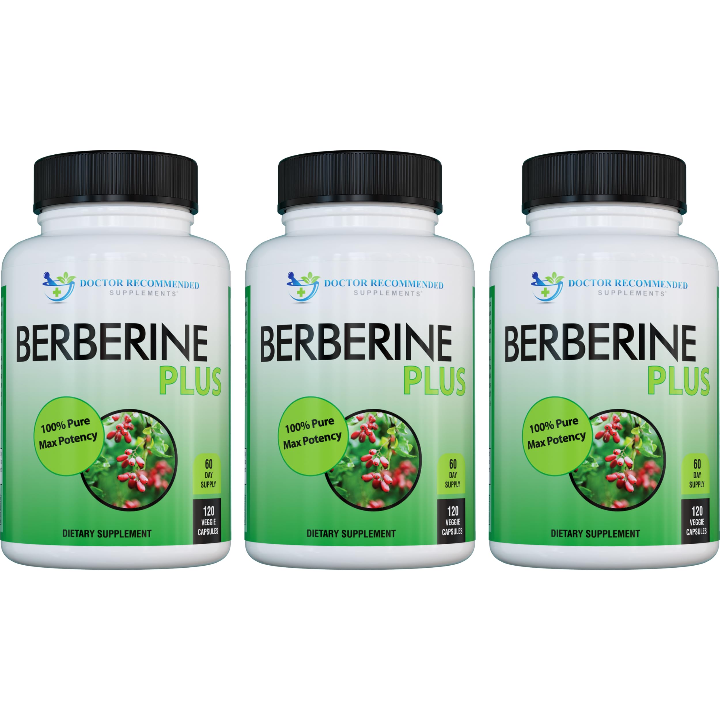 Doctor Recommended Berberine Plus 1200mg bottle with 3-pack