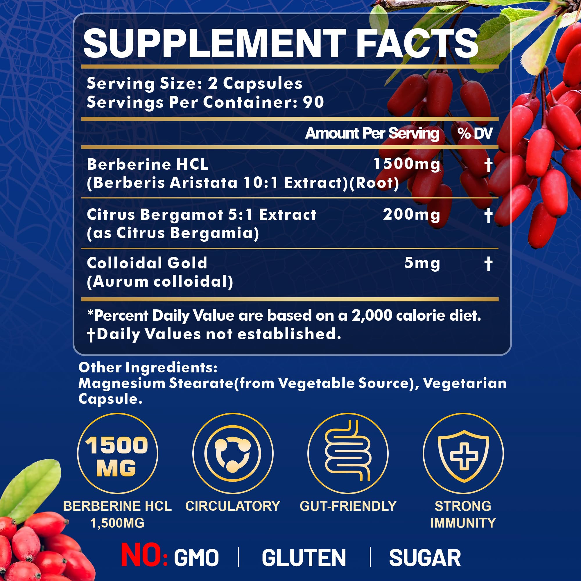 Metabolic health concept with berberine ingredients