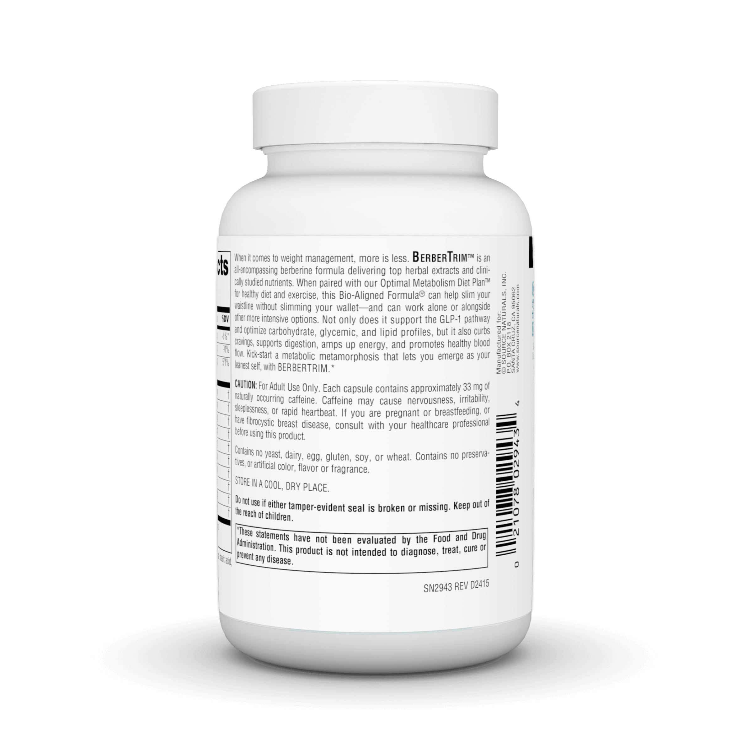 BerberTrim with Optimal Metabolism Diet Plan support