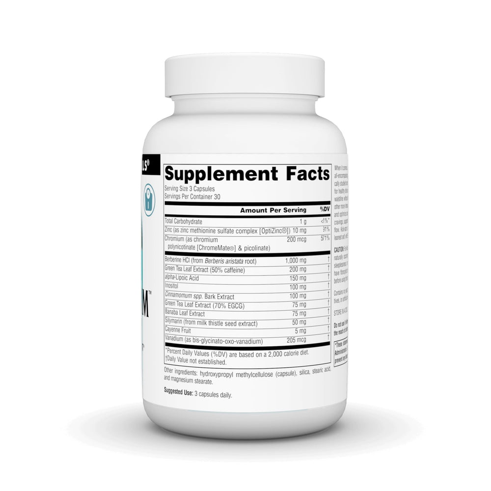 Illustration of BerberTrim ingredients: berberine, banaba, chromium, alpha-lipoic acid, cinnamon and vanadium