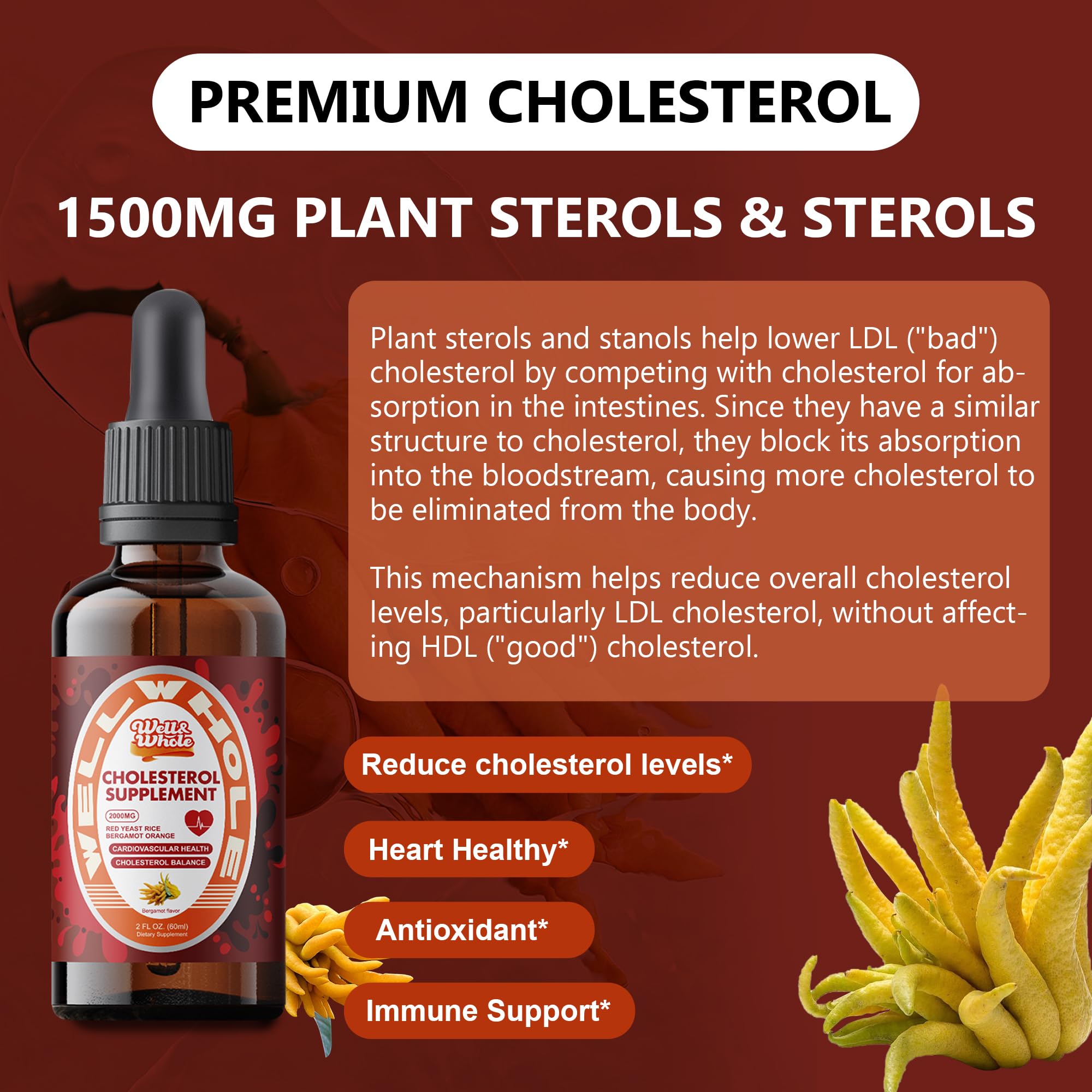 Illustration of Bergamot, Guggul, and plant sterols for heart health