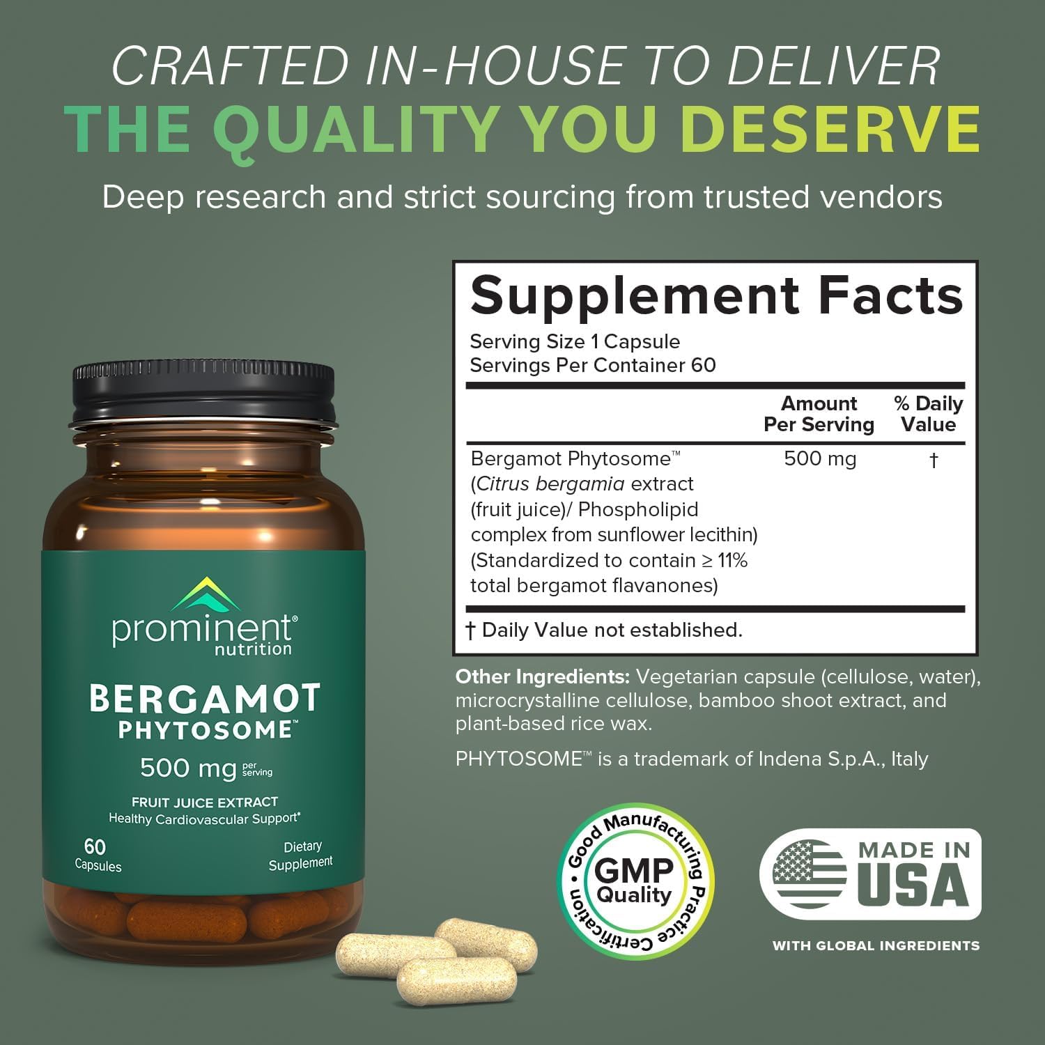 Bottles of bergamot phytosome 500 mg – 60 capsules
