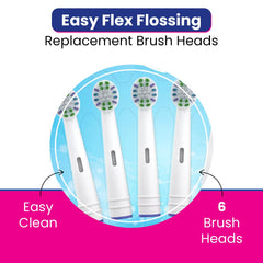 Close-up of Green Replace-Me bristles fading on replacement brush head