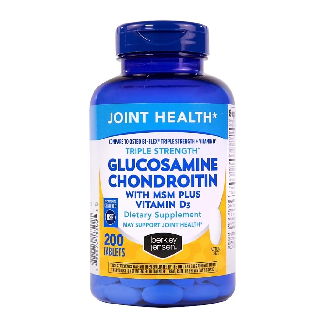 Berkley Jensen Glucosamine Chondroitin MSM bottle label