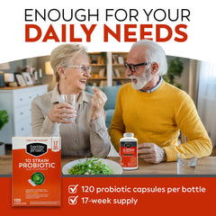 Bottle with 120 capsules and 17-week supply information