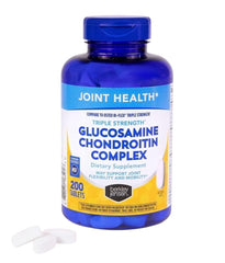 Berkley Jensen triple-strength glucosamine chondroitin MSM Boswellia complex bottle front view with 200 tablets