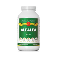 Bottle of Bernard Jensen's Alfalfa Leaf Tablets 625mg - 500 tablets