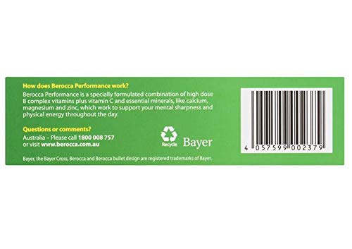 Berocca Celebration Pack nutrition facts label