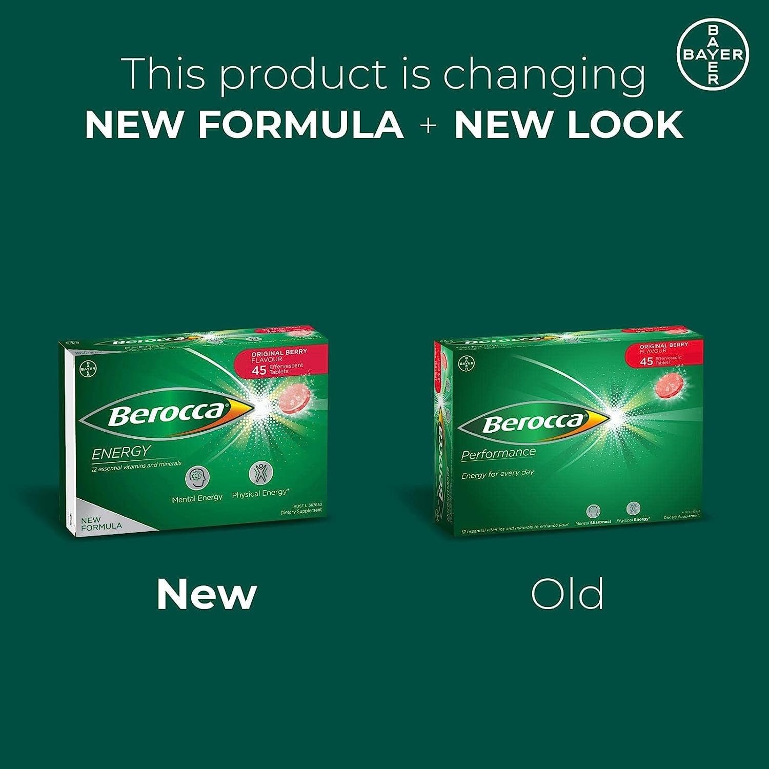 Berocca Performance Original Berry Flavour – 45 effervescent tablets packaging