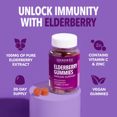 Delicious berry-flavored elderberry gummies