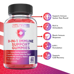 Berry-flavored immune support gummies for adults and kids