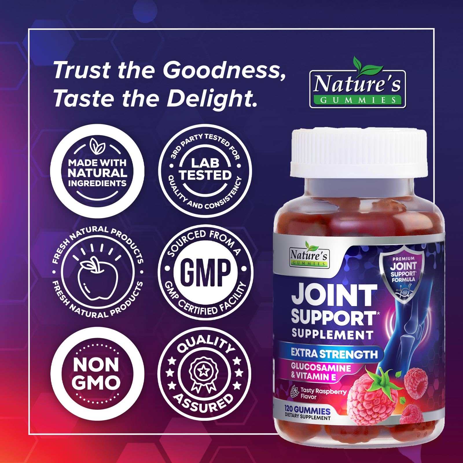 Berry-flavored joint support gummies for mobility