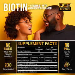 Berry-flavored Biotin Collagen liquid drops label