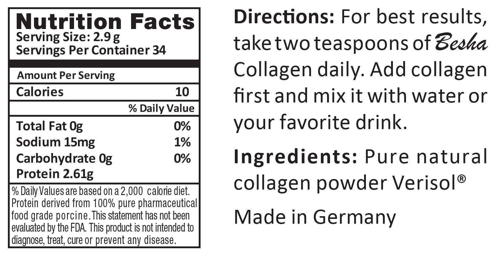Close-up of Verisol collagen powder texture