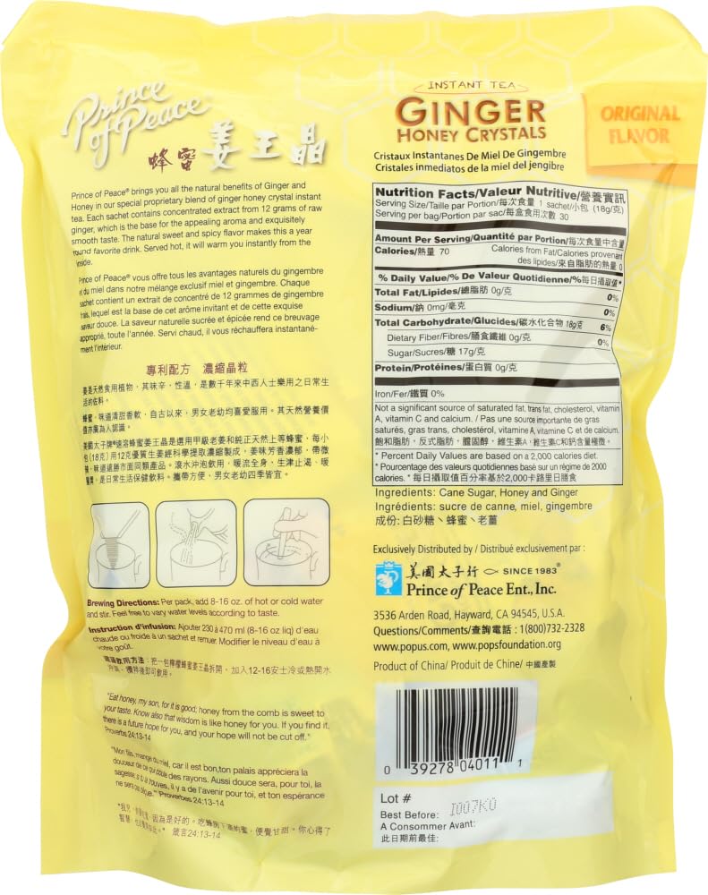Preparing hot ginger tea with honey crystals