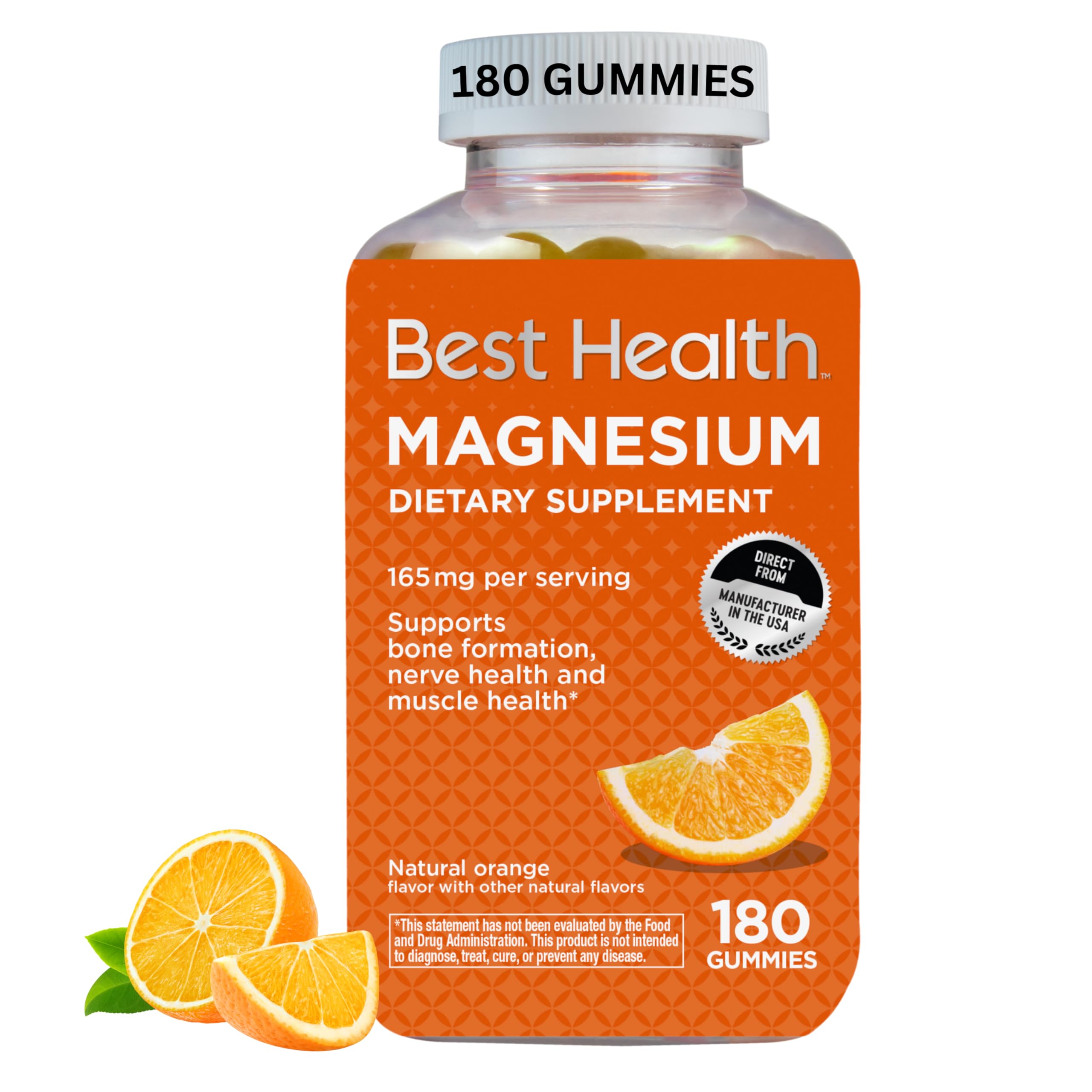 Hero image: Best Health Magnesium Gummies bottle with orange flavor