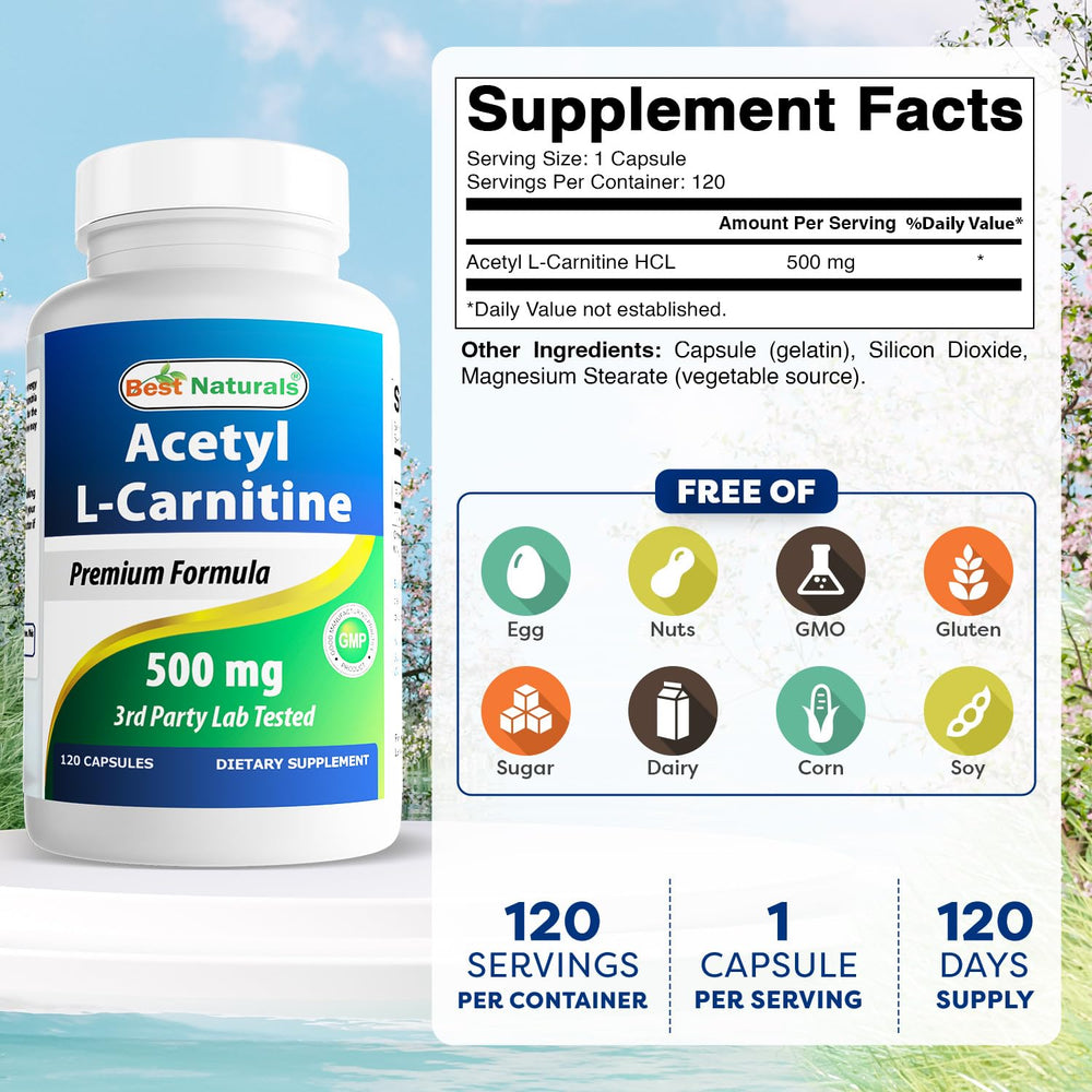 One capsule of Acetyl L-Carnitine 500mg close-up