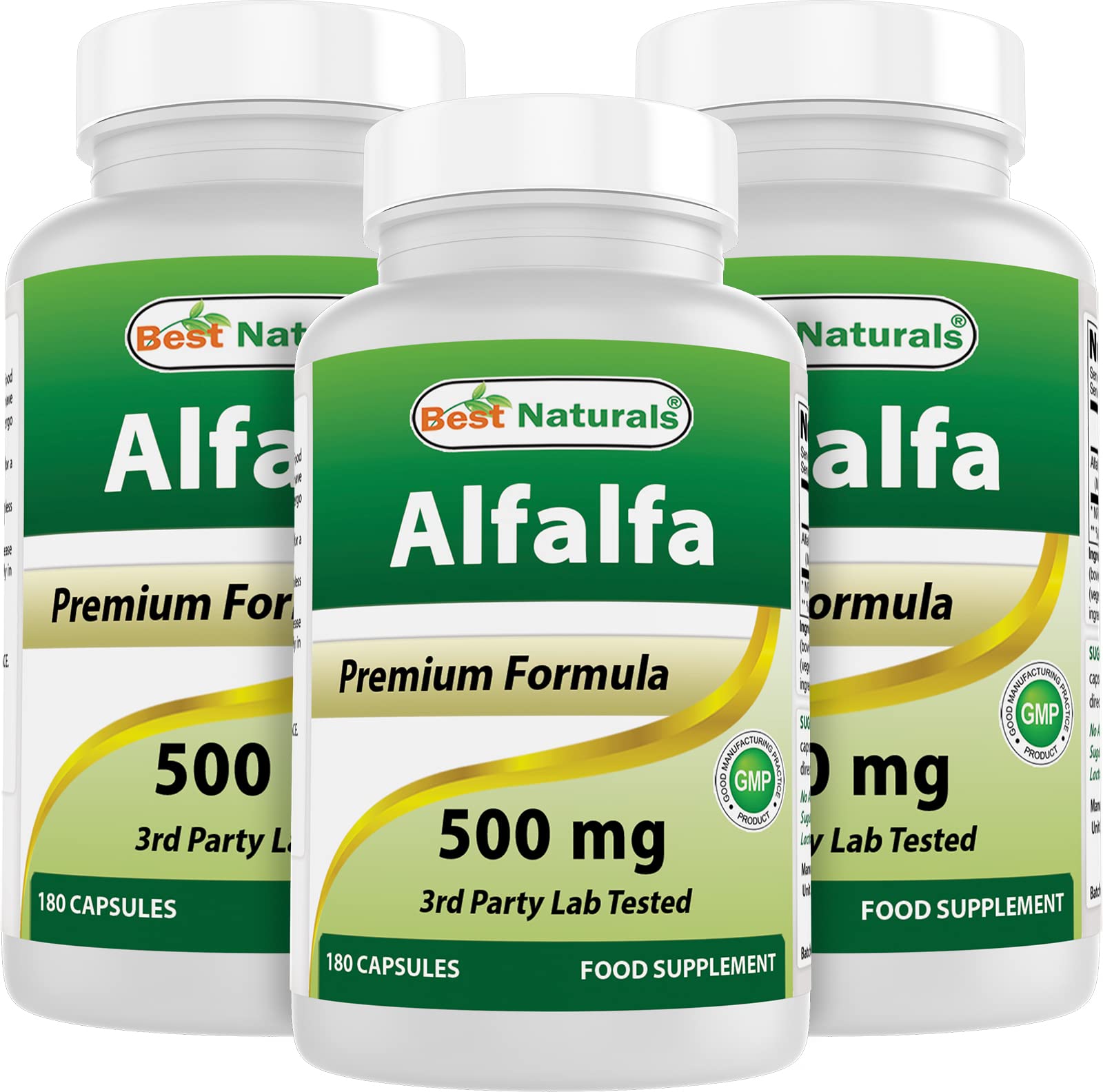 Best Naturals Alfalfa Green Super Food 500 mg bottle label