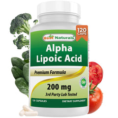 Bottle of Best Naturals Alpha Lipoic Acid 200 mg, 120 capsules