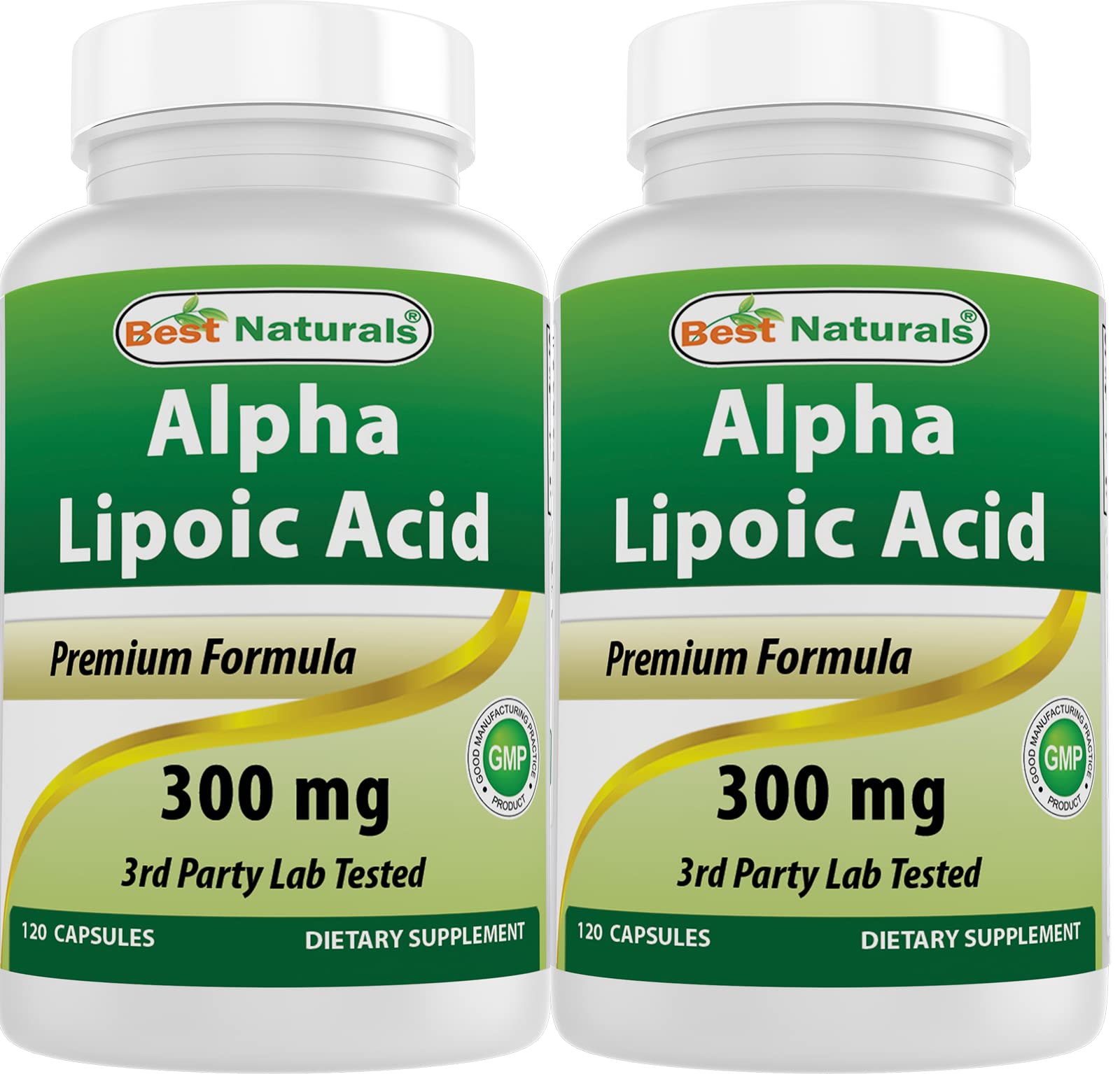 Best Naturals Alpha Lipoic Acid 300 mg bottle – front view