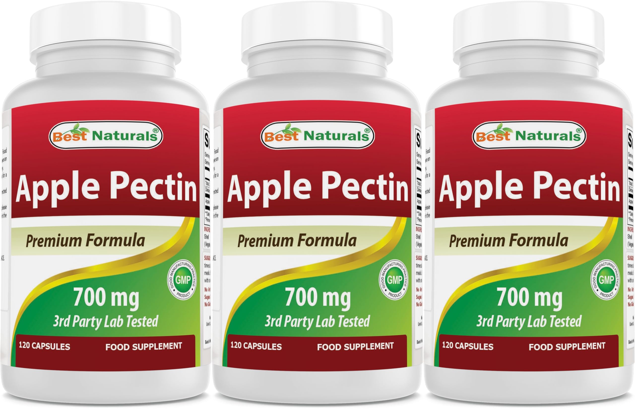 Bottle shot of Best Naturals Apple Pectin 700 mg - 120 capsules