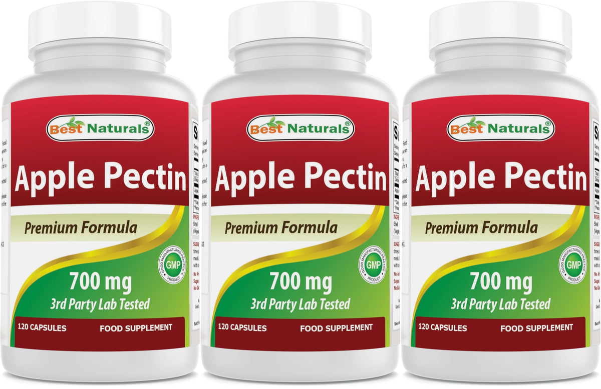 Bottle shot of Best Naturals Apple Pectin 700 mg - 120 capsules