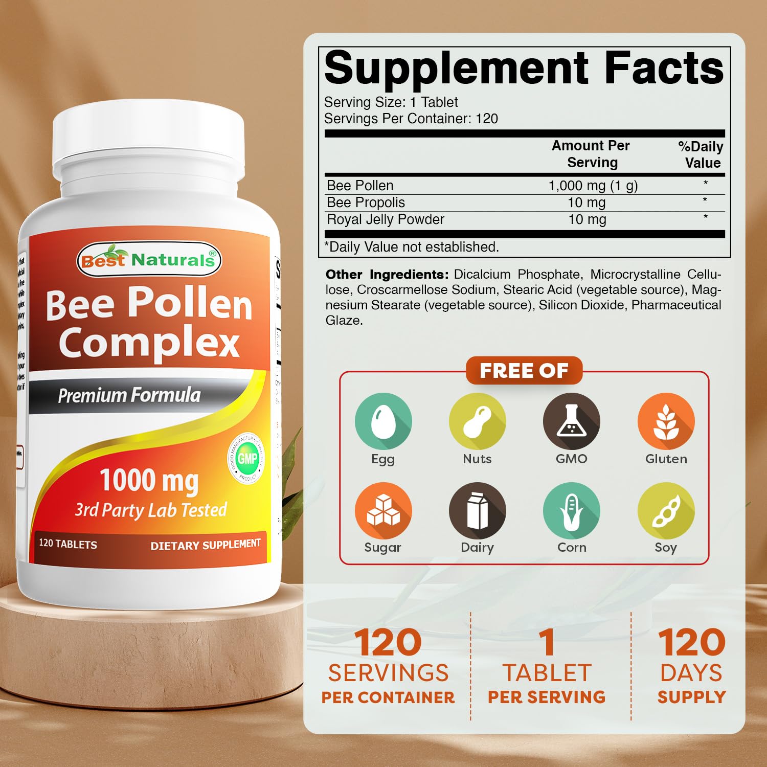 Close-up of bottle label showing 1000 mg per tablet