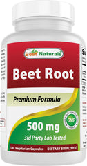 Best Naturals Beet Root Powder 500 mg Capsule bottle - 180 count