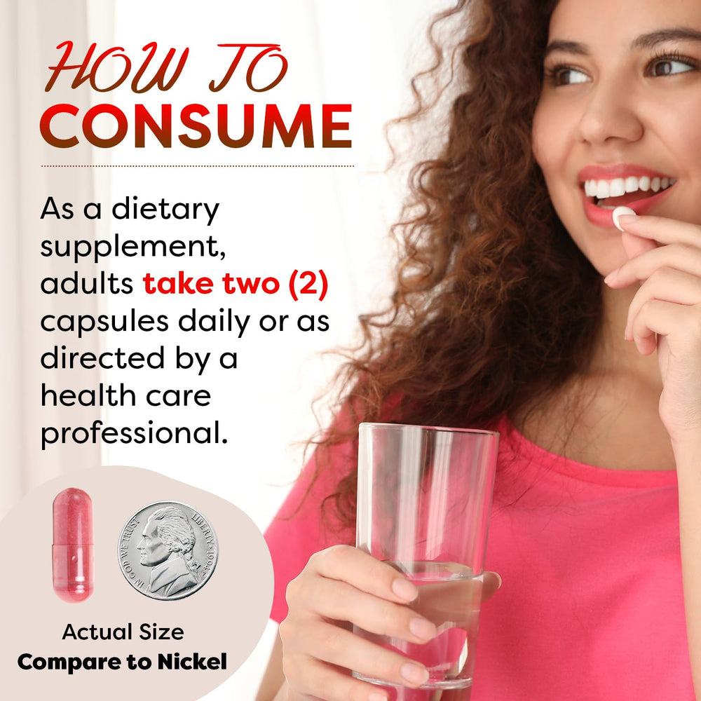 Nutrition label showing 500 mg per vegetarian capsule