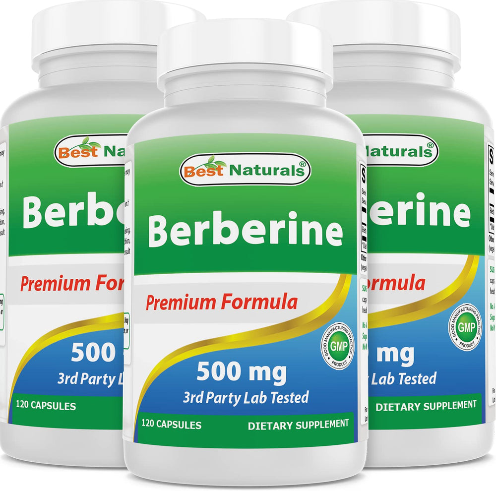 Best Naturals Berberine 500mg bottle 3-pack