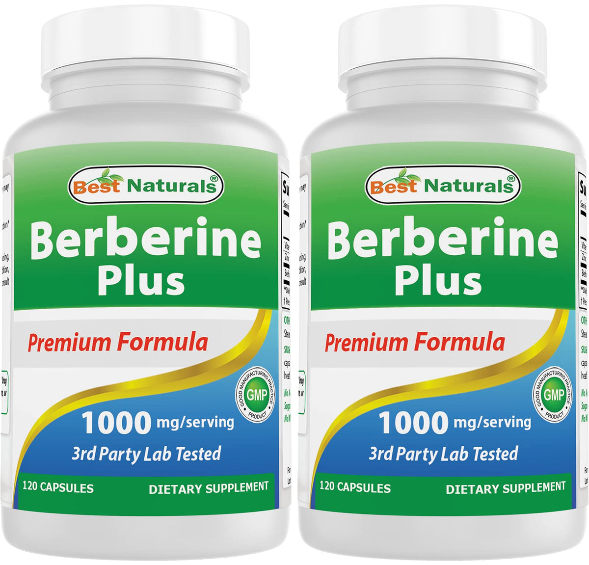 Best Naturals Berberine Plus bottle front with 120 capsules