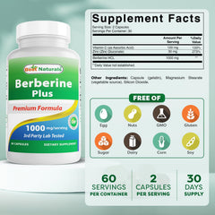 Packaging of Best Naturals Berberine Plus showing two bottles in a pack