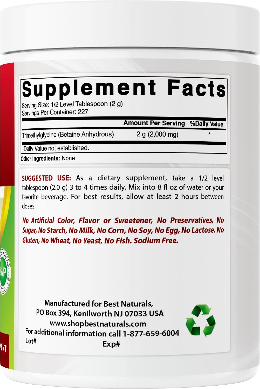 Made in USA in a GMP compliant, FDA registered facility
