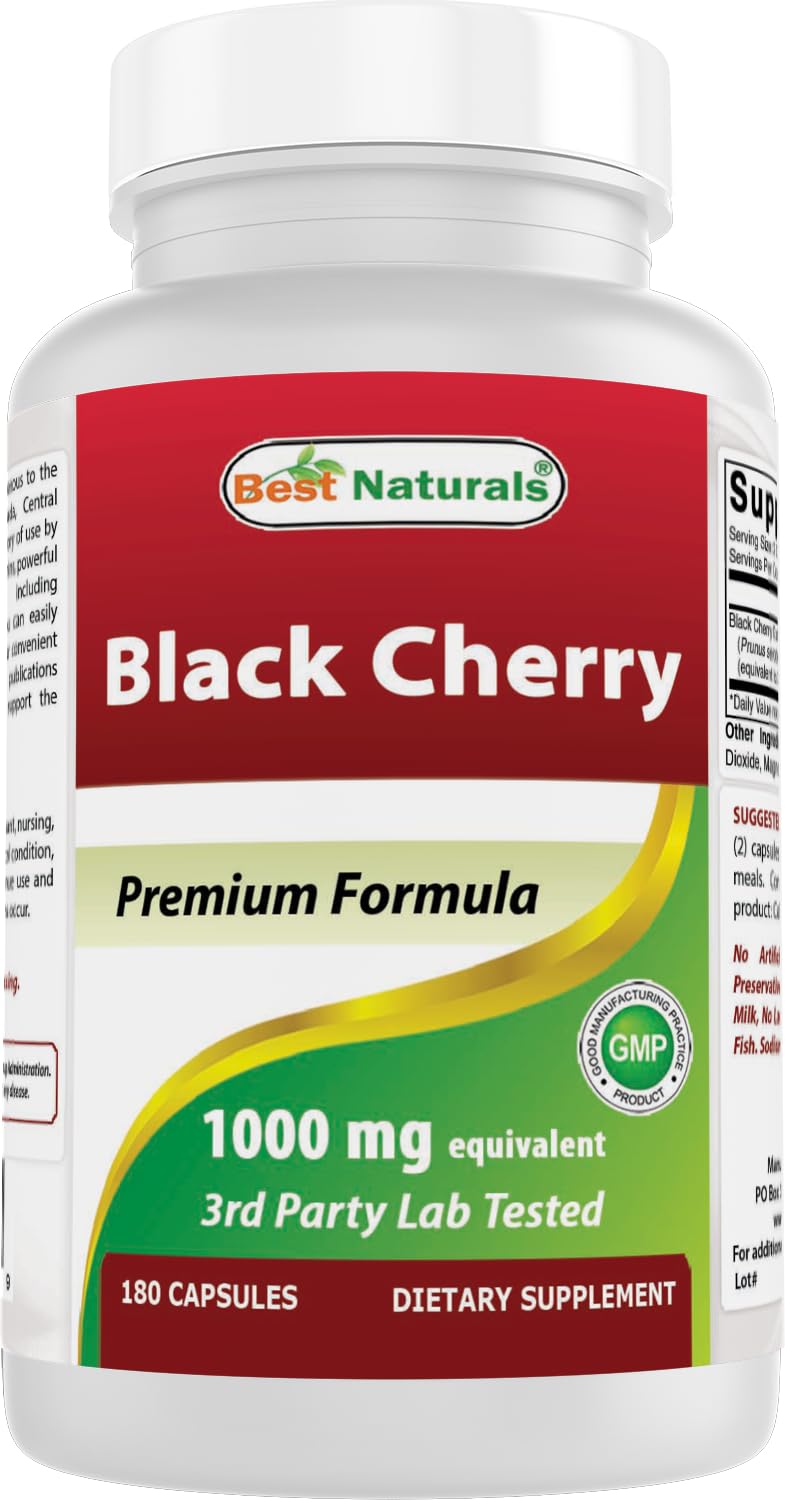 Front view of Best Naturals Black Cherry 1000 mg bottle