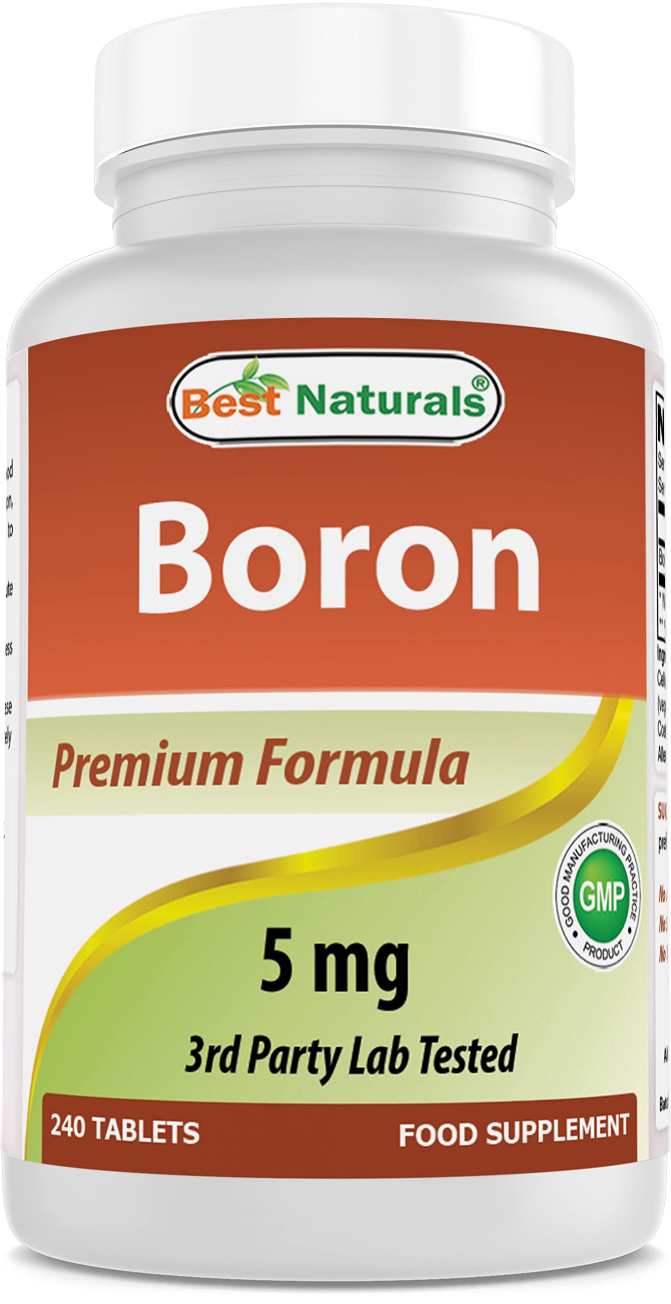 Best Naturals Boron 5 mg bottle with 240 tablets - front view