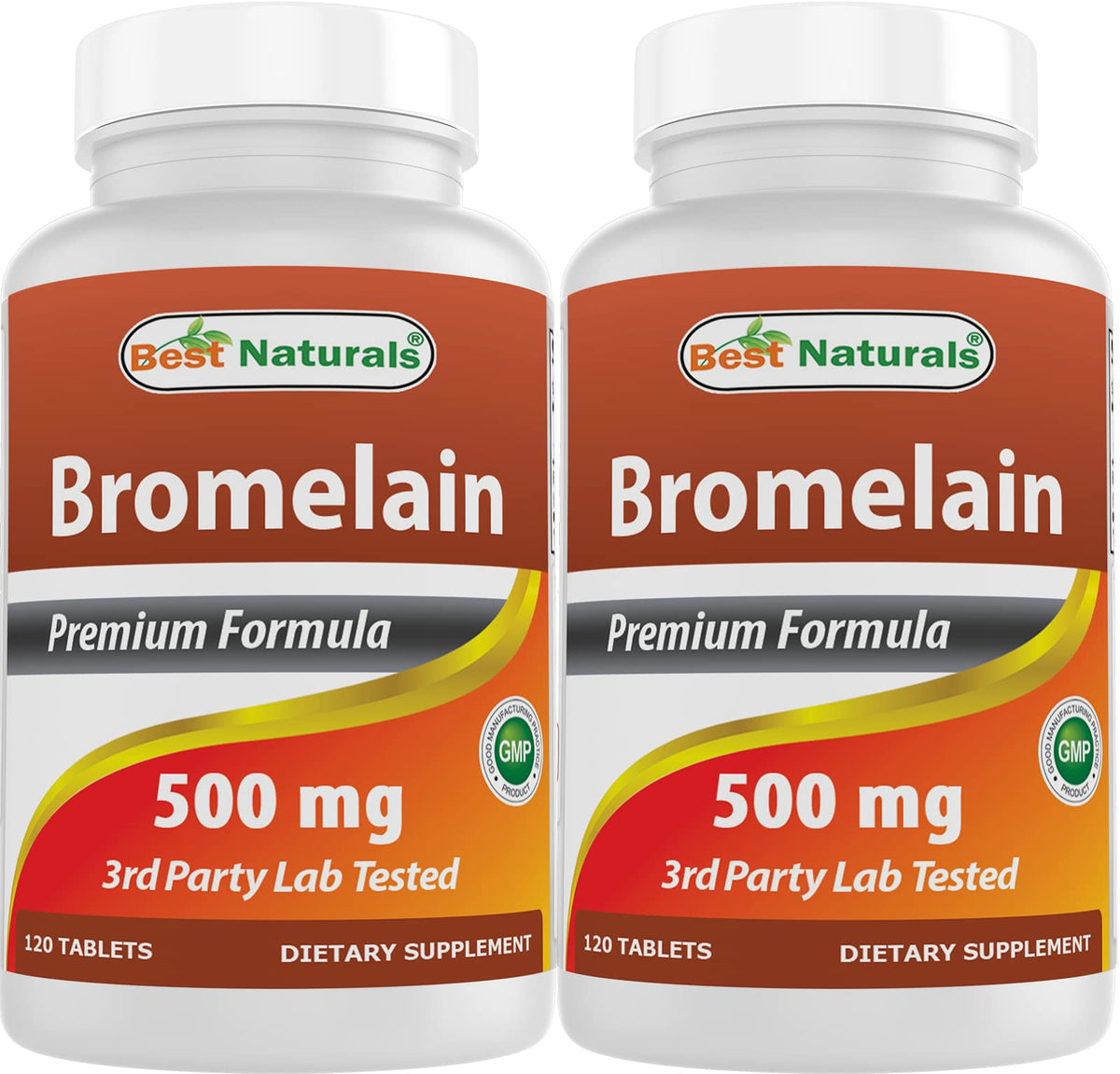 Best Naturals Bromelain 500mg bottle – 120 tablets per bottle, pack of 2