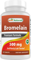 Bottle of Best Naturals Bromelain 500 mg 120 tablets