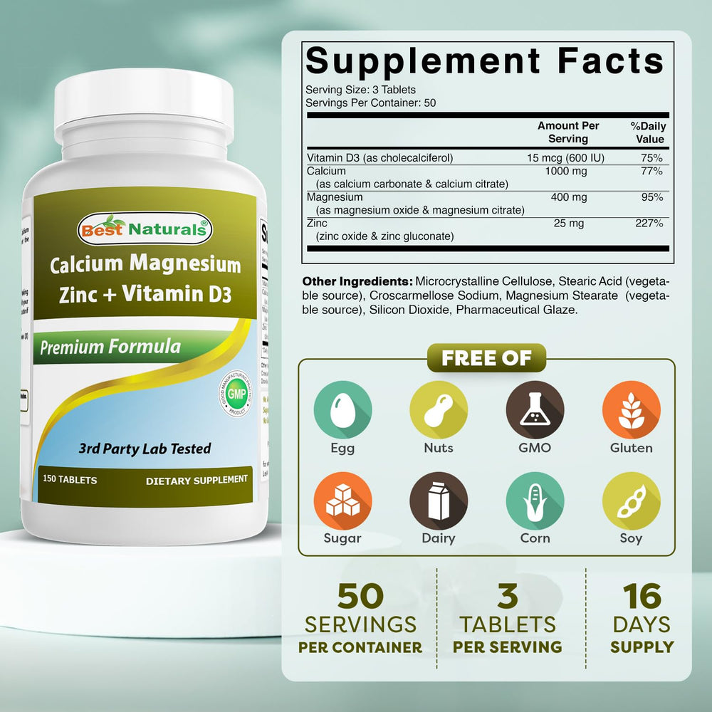 Supplement facts panel showing per-serving nutrients