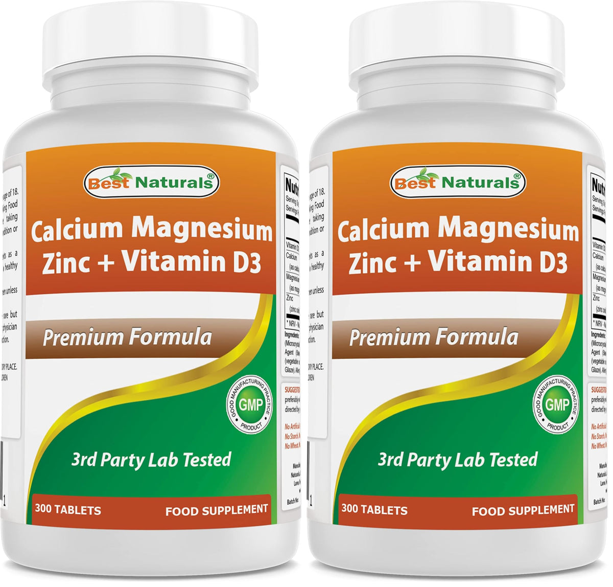 Best Naturals Calcium Magnesium Zinc with Vitamin D3 bottle and label