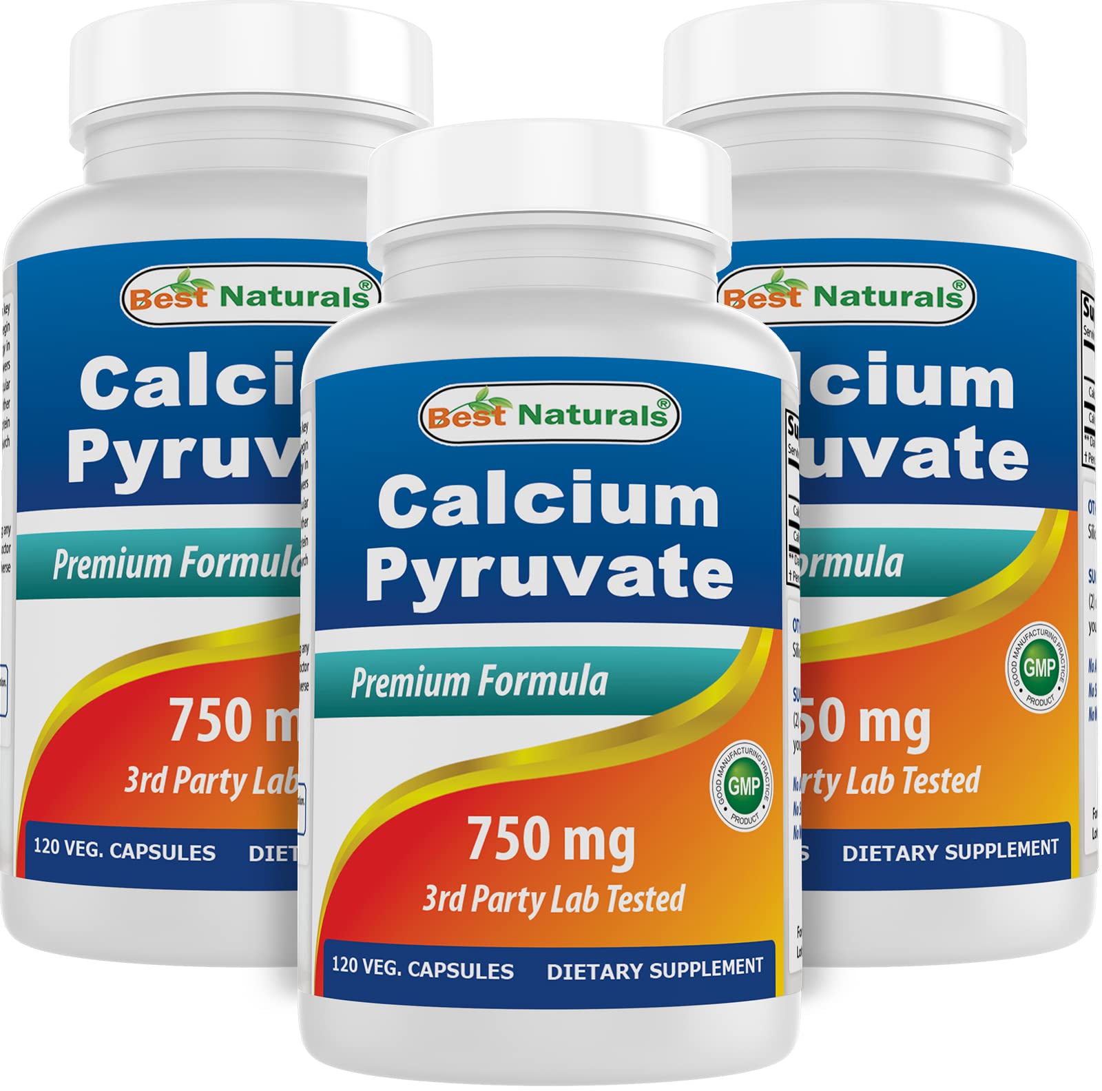 Best Naturals calcium pyruvate 750mg bottle-front view for everyday wellness